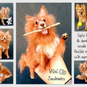 Spitz custom felted dog miniature Pomeranian look-alike custom dog replica needle felted dog soft sculpture dog remembrance dog keepsake image 4