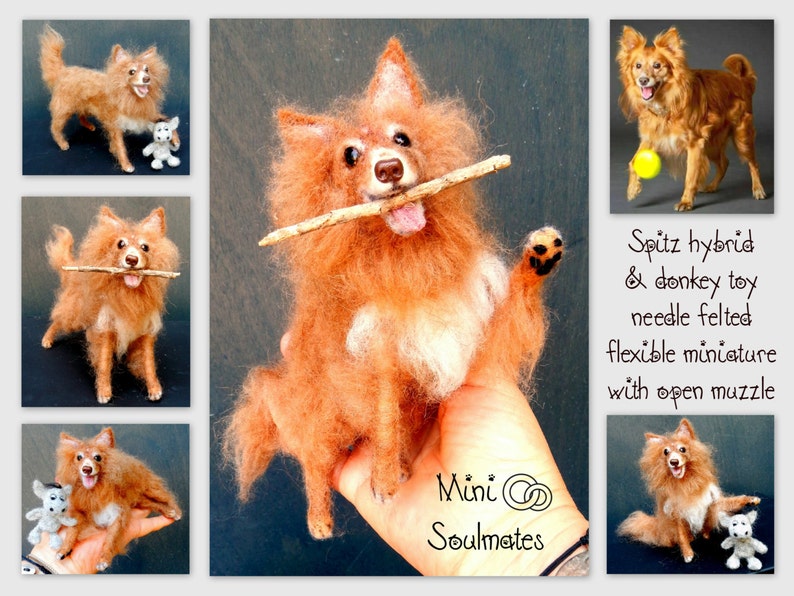 Spitz custom felted dog miniature Pomeranian look-alike custom dog replica needle felted dog soft sculpture dog remembrance dog keepsake image 4