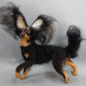 Needle felted dog Russkiy Toy Terrier custom dog replica Russian Toy Terrier soft sculpture felted dog miniature dog lover gift memento gift image 2