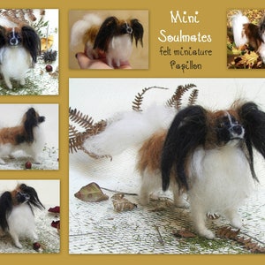 Papillon needle felted dog miniature custom felted dog replica custom dog loss memorial gift idea dog soft sculpture pet portrait from photo image 8