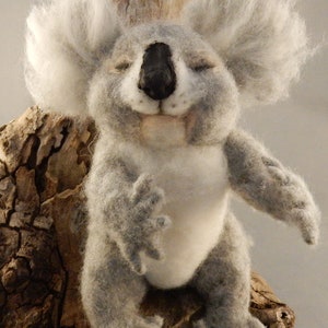 Koala miniature needle felted Koala replica custom made koala sculpture Koala lover gift cute Koala baby felt Koala lookalike sleeping Koala image 5