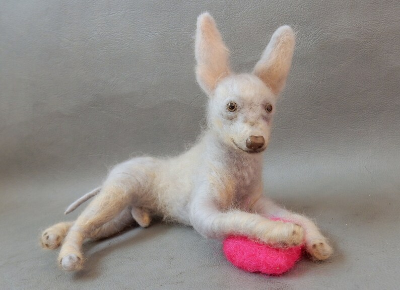 Needle felted dog Russkiy Toy Terrier custom dog replica Russian Toy Terrier soft sculpture felted dog miniature dog lover gift memento gift image 9