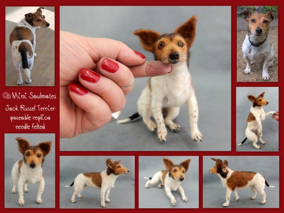 Uw Jack Russell Terrier Naald Vilthond Replica Aangepaste Etsy