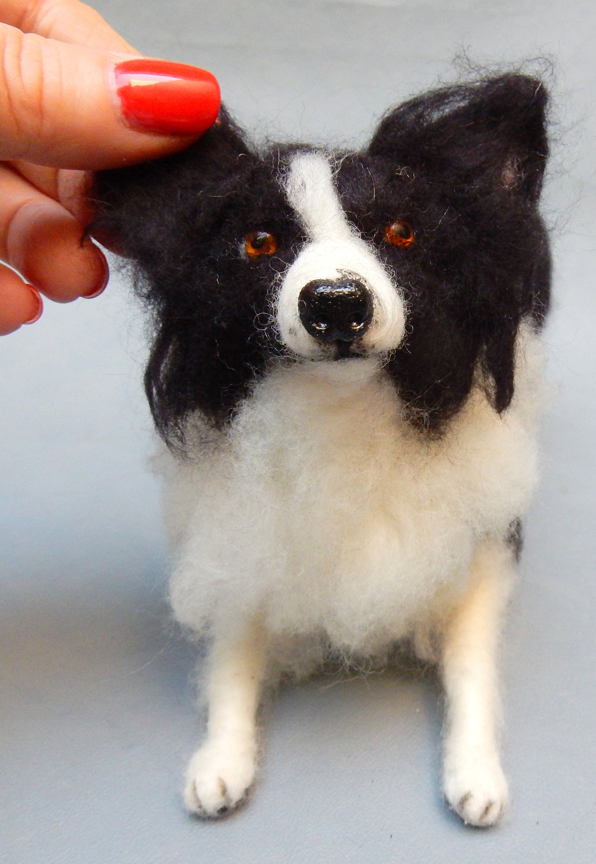 Border Collie needle felt dog miniature custom dog replica Etsy