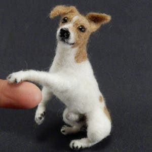 Flexible Needle Felted Jack Russell Terrier Replica: Custom Dog Memorial Sculpture