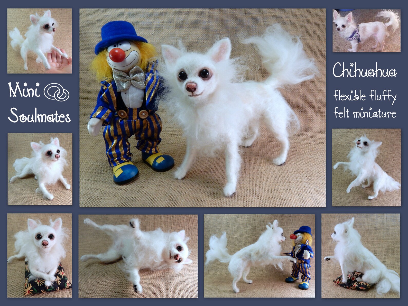Weißer Chihuahua Filzminiatur Hundereplika nadelgefiltzer Hund Etsy