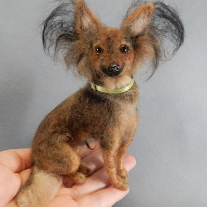 Needle felted dog Russkiy Toy Terrier custom dog replica Russian Toy Terrier soft sculpture felted dog miniature dog lover gift memento gift image 10