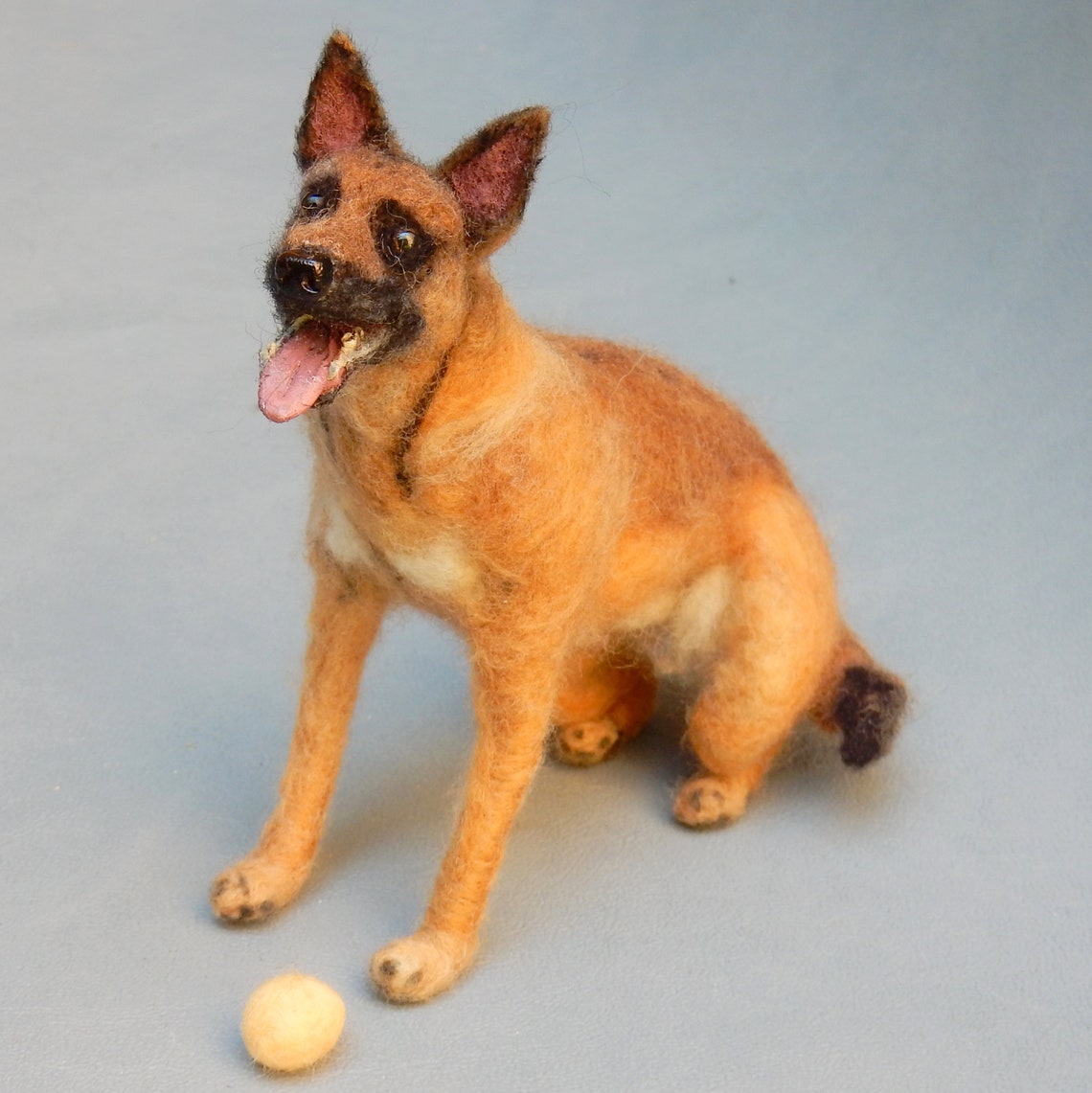 Needle felted dog Malinois custom felt replica wool sculpture | Etsy