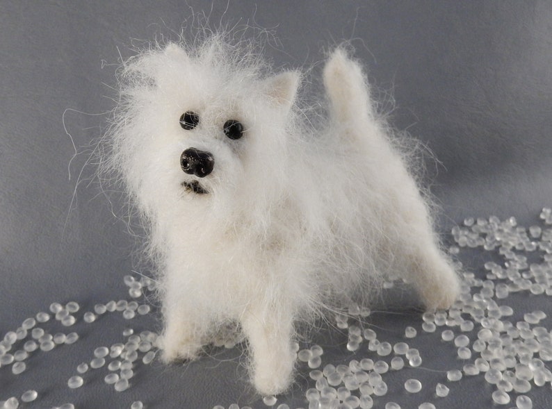 Westie felted with dog hair needle felted dog miniature custom Etsy