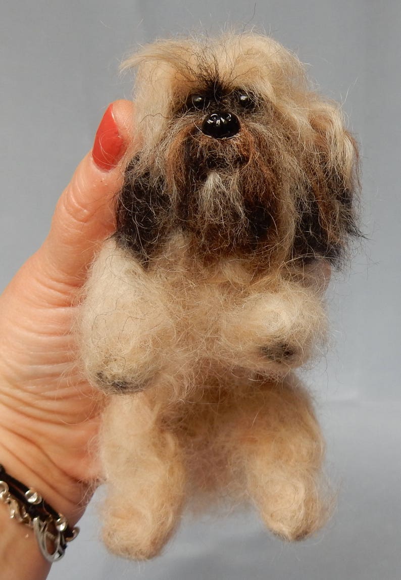 Custom dog replica Shih Tzu felt dog miniature needle felted dog replica poseable dog soft sculpture custom pet portrait dog lover gift idea image 10