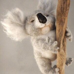 Koala miniature needle felted Koala replica custom made koala sculpture Koala lover gift cute Koala baby felt Koala lookalike sleeping Koala image 3