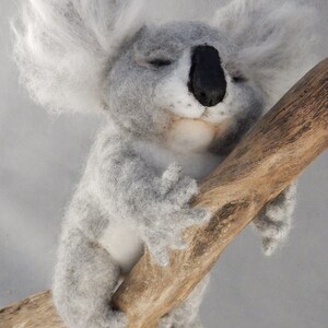 Koala miniature needle felted Koala replica custom made koala sculpture Koala lover gift cute Koala baby felt Koala lookalike sleeping Koala image 9