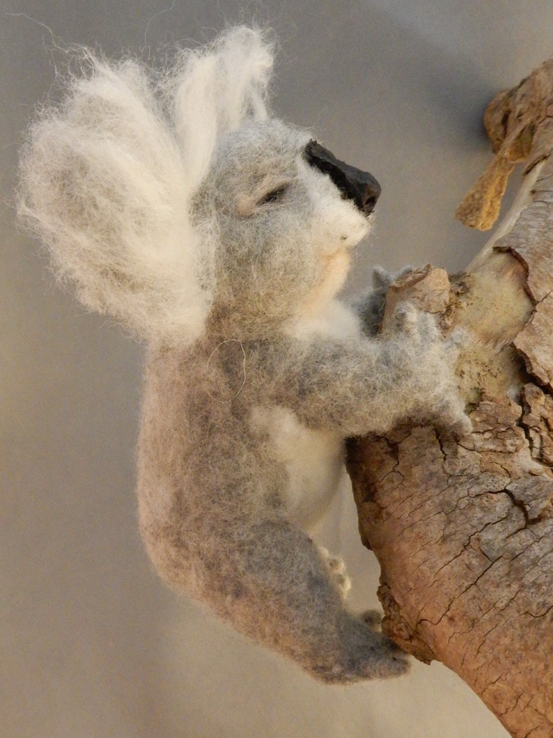 Koala miniature needle felted Koala replica custom made koala sculpture Koala lover gift cute Koala baby felt Koala lookalike sleeping Koala image 7