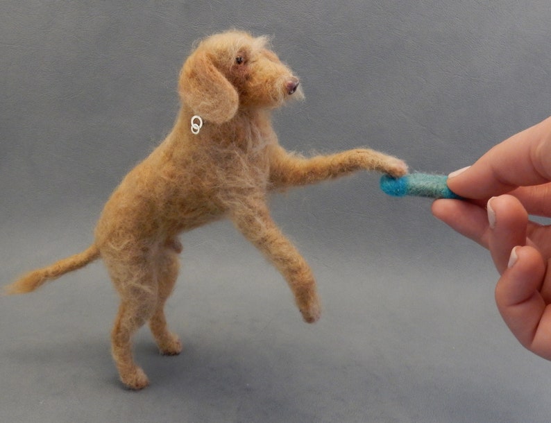 Drahthaar needle felted dog urn gift German Wirehaired Vizsla custom felt dog replica dog sympathy gift shorthaired Vizsla Kromfordl\u00e4nder