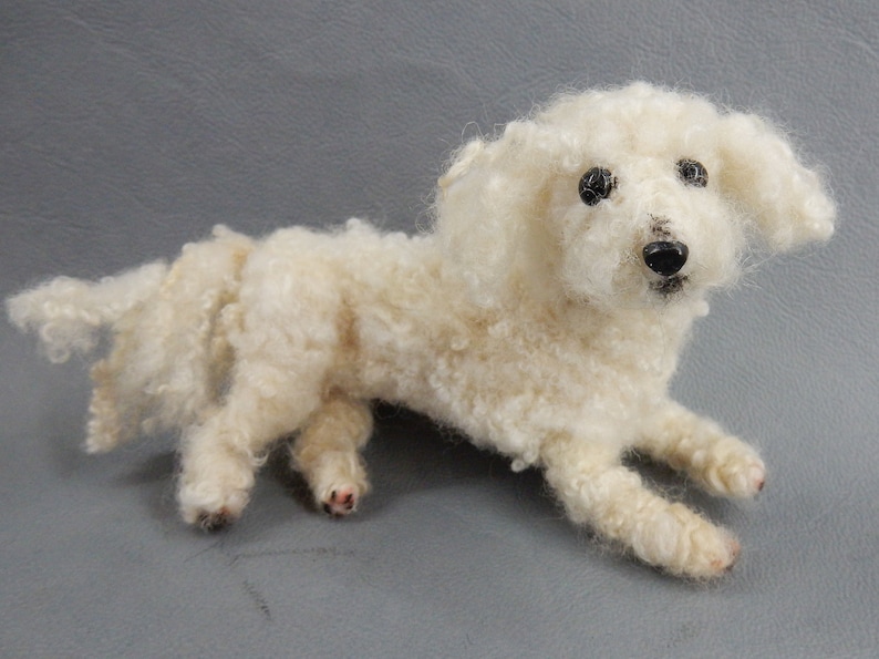 Bichon Frise custom dog effigy dog loss memorial Bolonese dog needle felt dog sculpture custom felted dog replica Mother's Day gift image 4