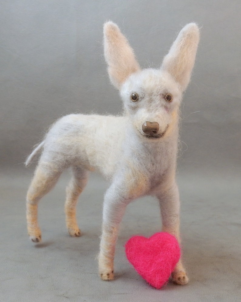 Needle felted dog Russkiy Toy Terrier custom dog replica Russian Toy Terrier soft sculpture felted dog miniature dog lover gift memento gift image 7