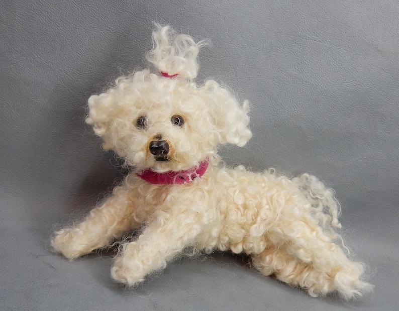 Bichon Frise custom dog effigy dog loss memorial Bolonese dog needle felt dog sculpture custom felted dog replica Mother's Day gift image 9