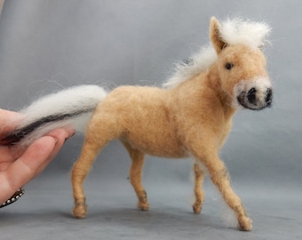 Fiord horse lover gift idea needle felt horse sculpture custom felted horse replica wool horse sculpture poseable equestrian horse art decor