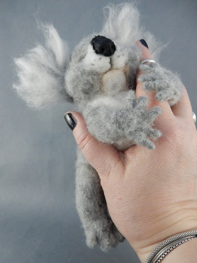 Koala miniature needle felted Koala replica custom made koala sculpture Koala lover gift cute Koala baby felt Koala lookalike sleeping Koala image 6