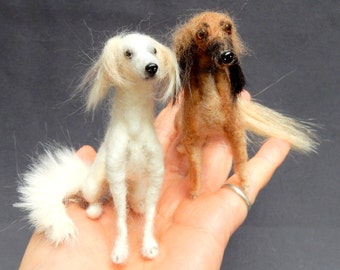 Saluki needle felt dog miniature custom felted dog sympathy gift idea custom dog replica custom dog miniature Sighthound dog soft sculpture