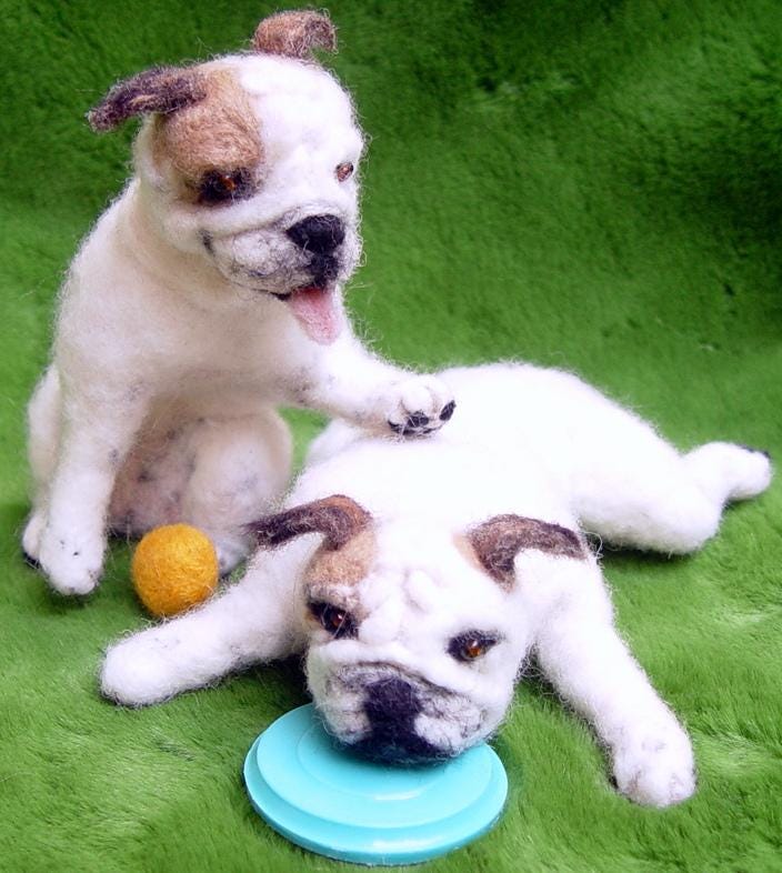 ニードルフェルトの犬：イングリッシュブルドッグのレプリカ