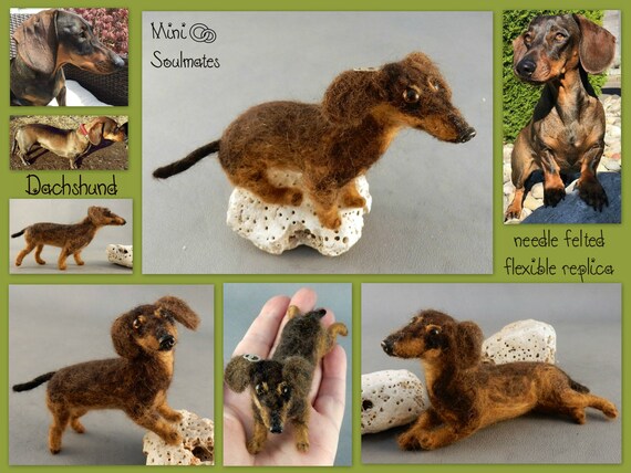 Dachshund Replica Needle Felted Dog Miniature Custom Felted Etsy