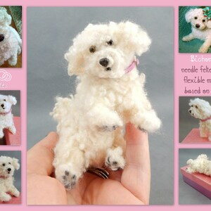 Bichon Frise custom dog effigy dog loss memorial Bolonese dog needle felt dog sculpture custom felted dog replica Mother's Day gift image 5