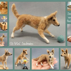 Smooth Collie needle felted dog miniature figure dog loss remembrance gift wool effigy custom dog replica custom felted dog soft sculpture image 5