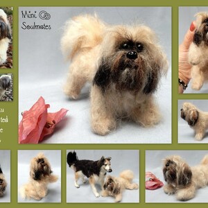 Custom dog replica Shih Tzu felt dog miniature needle felted dog replica poseable dog soft sculpture custom pet portrait dog lover gift idea image 2