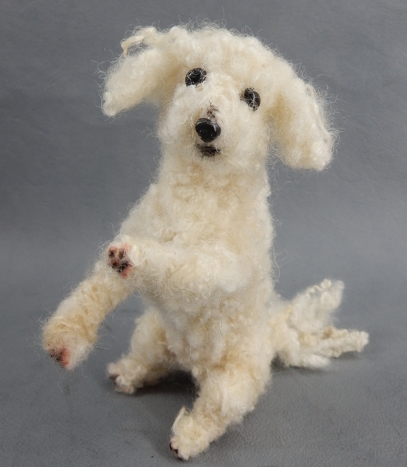 Bichon Frise custom dog effigy dog loss memorial Bolonese dog needle felt dog sculpture custom felted dog replica Mother's Day gift image 7