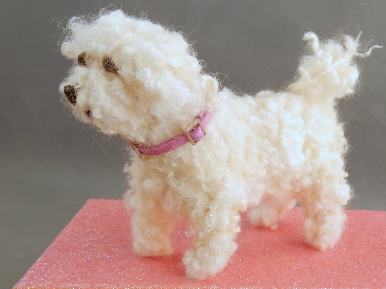 Bichon Frise custom dog effigy dog loss memorial Bolonese dog needle felt dog sculpture custom felted dog replica Mother's Day gift image 8