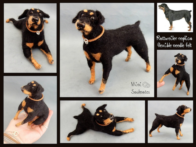 Gefilzter Rottweiler dein Hund nadelgefilzt Hundenachbildung Etsy