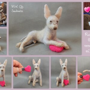 Needle felted dog Russkiy Toy Terrier custom dog replica Russian Toy Terrier soft sculpture felted dog miniature dog lover gift memento gift image 4