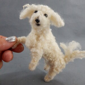 Bichon Frise custom dog effigy dog loss memorial Bolonese dog needle felt dog sculpture custom felted dog replica Mother's Day gift image 2