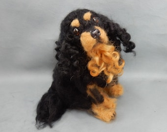 Cavalier King Charles Spaniel custom felted dog soft sculpture custom dog replica needle felted dog miniature poseable custom pet portrait