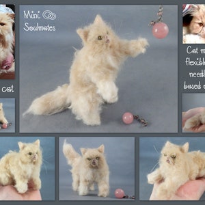 Custom felted cat sculpture Ragdoll Cat needle felted cat miniature custom cat replica Birman cat loss memorial Persian Cat Himalayan Cat image 6