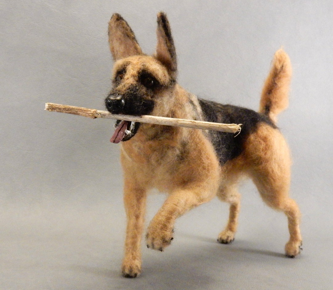 German Shepherd Needle Felted Dog Miniature Custom Felted Dog Portrait