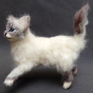 Custom felted cat sculpture Ragdoll Cat needle felted cat miniature custom cat replica Birman cat loss memorial Persian Cat Himalayan Cat image 7