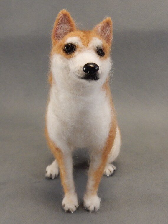 Shiba Inu Needle Felted Dog Miniature Shiba Effigy Custom Felted Dog Portrait From Photos Pet Loss Gift Pet Art Sculpture Alaskan Malamute