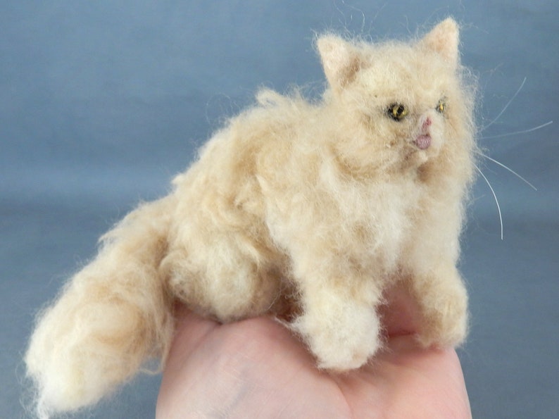 Custom felted cat sculpture Ragdoll Cat needle felted cat miniature custom cat replica Birman cat loss memorial Persian Cat Himalayan Cat image 2