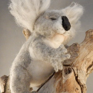 Koala miniature needle felted Koala replica custom made koala sculpture Koala lover gift cute Koala baby felt Koala lookalike sleeping Koala image 10