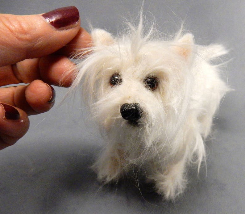 Westie felted with dog hair needle felted dog miniature custom Etsy