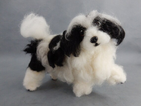 Bolonka needle felted dog miniature custom dog replica Bolonka Zwetna Lapdog memorial dog keepsake flexible dog replica dog remembrance gift