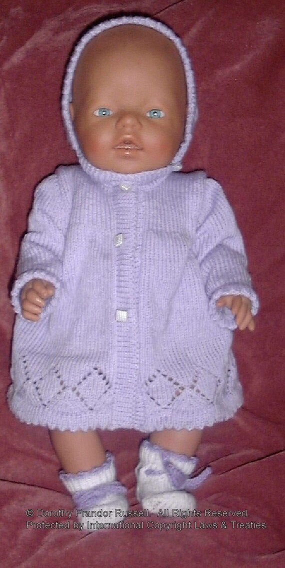 Machine Knit patterns for Baby Born Andrea 1 
