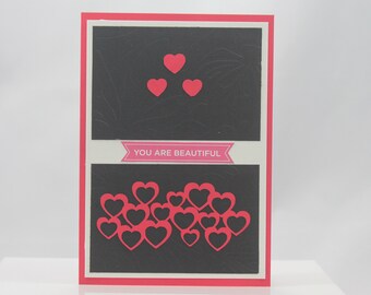 Blank card, heart image, 5x7 card, birthday, valentines, anniversary,