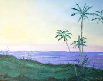 Original Oil Painting – Tropical Beach Sunrise – 24x30 Hawaii Wall Art