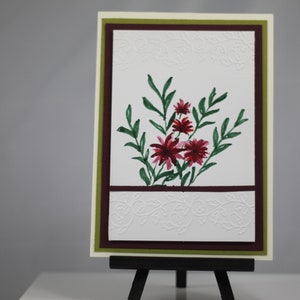 3 choices of hand painted flower on 5x7 in card, original watercolor painting, not a print image 5