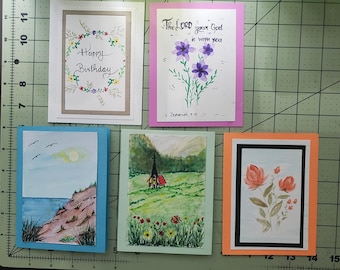 Hand-Painted Watercolor Greeting Card – Original Art (A2 Size, 4.25" x 5.5")