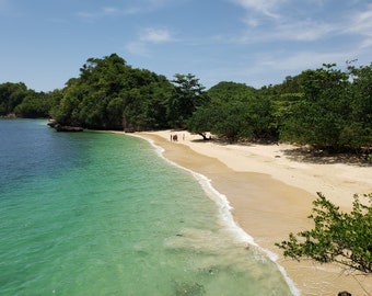 Digital image of Pantai Tiga Warna, Three Color Beach,tropical beach in Indonesia, printable wall art