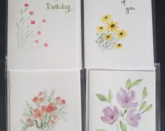 Hand-Painted Watercolor Floral Greeting Cards – 5x7” inches